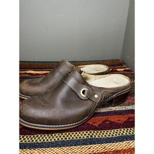 Redwing Celina Western Womens Brown Leather Mule Clog Sz 8.5W